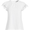 Lands' End Women's Lightweight Jersey Crew Neck Ruffle Sleeve Flowy Top - 3 of 4