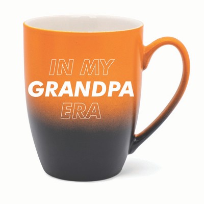 Elanze Designs In My Grandpa Era Two Toned Ombre Matte 10 ounce New Bone China Coffee Tea Cup Mug For Your Favorite Morning Brew, Orange and Black