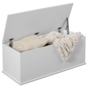 Basicwise Wooden Storage Box, Organizer and Bench Perfect Furniture to Add Accent in Entryway and keep Shoes, Bedroom Bench, Playroom Storage - 1 of 4