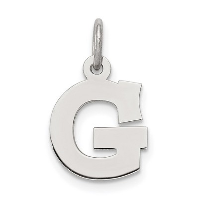 Black Bow Jewelry Sterling Silver, Amanda Collection Small Block Style Initial G Pendant