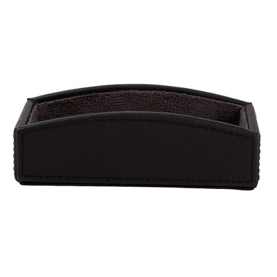 Staples Business Card Holder Faux Leather Black 2030220