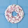 Northlight Wooden Floral Artificial Spring Wreath with Berries - 13.5" - Pink and White - 2 of 4