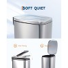 Slim Kitchen Trash Can 13 Gal, Skinny Stainless Steel Garbage Can with Removable Inner Bucket & Soft Close Lid, Narrow Trash Bin for Bathroom Office - 2 of 3