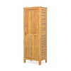 62'' Tall Acacia Wood Outdoor Storage Cabinet with Slatted Doors and Adjustable Shelves for Garden Tools or Poolside Use-Cuddlewood - 2 of 4