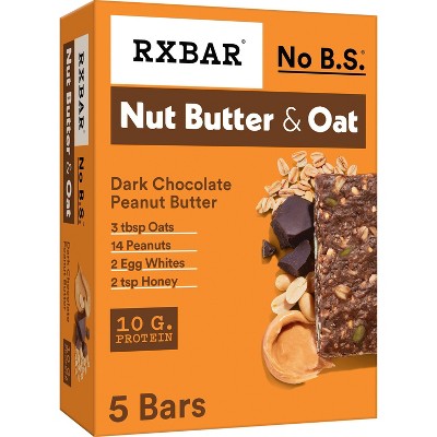 RXBAR Nut Butter & Oat Dark Chocolate Peanut Butter Protein Bars - 9.7oz/5ct