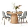 5-piece Oak Round Dining Table Set for 4, 46''Manufactured Wood Grain Table and 4 Upholstered Dining Chairs for Dining Room Furniture-Maison Boucle - image 2 of 4