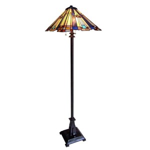 Chloe Lighting Flare Tiffany-style 2 Light Mission Floor Lamp 16" Shade - 1 of 1