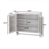 Vynxaria 24.8" Vintage Glass Door Double Wall Cabinet with Three Tiers of Storage and Towel Rack for Bathroom, Kitchen, and Dining Room - 4 of 4