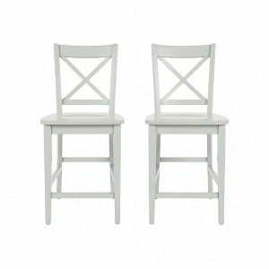 Jofran, Simplicity Solid Wood Classic X-Back Counter Stool (Set of 2) - 1 of 4