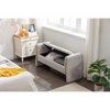 CAVINAS Storage Bench Ottoman with Storage Velvet Fabric Gold Metal Trim Strip - 3 of 4