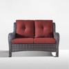 Gymojoy Outdoor PE Wicker Sofa Loveseat Sofa with Soft Cushion - 3 of 4