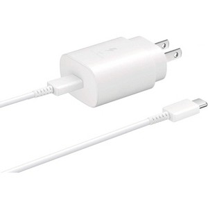 FCO - Samsung Galaxy S23 Ultra USB-C Super Fast Charging 25W PD Wall Charger with Type-C USB Cable - White - 1 of 4