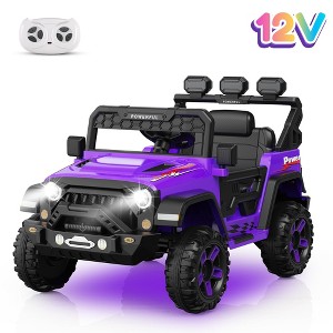Jojoka 12V Ride On Truck for Kids with Remote Control, 3 Speeds, Bluetooth Music, LED Lights, Safety Belt, Power Wheels Car for Boys Girls - 1 of 4