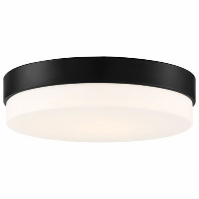 Roma 18" Matte Black Glass LED Flush Mount Light