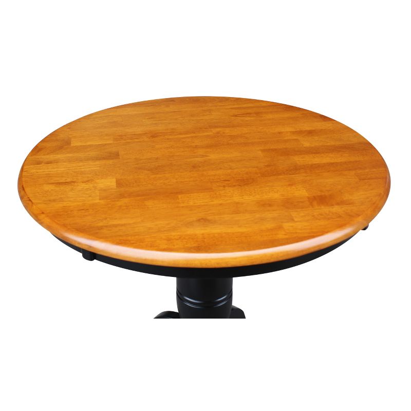 30&#34; Round Top Pedestal Dining Table Black/Red - International Concepts, 5 of 7