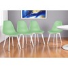 HomeRoots Set of Four Mint Green and White Heavy Duty Plastic Dining Side Chairs - 2 of 4