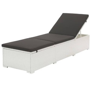 vidaXL Sun Lounger with Cushion Poly Rattan White - 1 of 1
