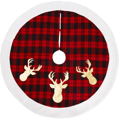 49 Inch Christmas Tree Skirt, Faux Fur Christmas Decorations for Tree, Large Tree Skirts for Winter Holiday