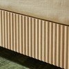 Queen Size Wooden Bed Frame with Corrugated Curved Design, Rustic Wood Accents & Sturdy Metal Support-- Frevyn - 4 of 4
