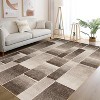 Acekool Modern Geometric Area Rug, Large Blue Patchwork Throw Carpet, Low Pile Non-Slip Indoor Rug for Living Room, Bedroom, Dining Room, Office - 3 of 4