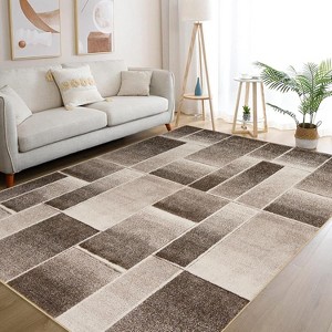 Area Rug Modern Geometric Patchwork , Indoor Rugs for Living Room, Bedroom, Throw Carpet Floor Decor for Entryway Dining Room Office Nursery - 1 of 4