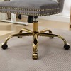 NicBex Adjustable Office Chair with Tufted Button, Velvet Upholstered Swivel Vanity Chair with Metal Base, Modern Desk Chair for Office, Home - 3 of 4