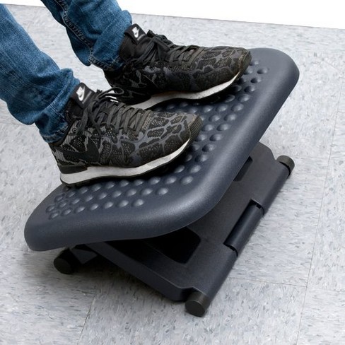Mind Reader Ergonomic Foot Rest Height Adjustable Non-Slip Universal Black