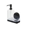 iDESIGN Forma Plastic Soap & Sponge Sink Organizer Caddy Clear/Matte Black: Stainless Steel, Hand Wash, Kitchen Storage - image 2 of 4