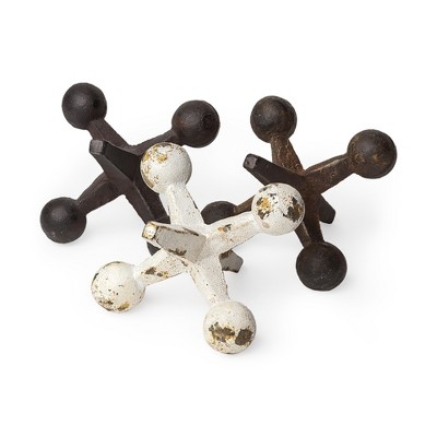 HomeRoots Set Of Three Iron Jack Sculptures