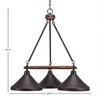 Toltec Lighting Blacksmith 3 - Light Chandelier in  Dark Granite with 10" Dark Granite Cone Metal Shade Shade - 2 of 3
