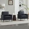 Set of 2 Modern Faux Leather Accent Chair, 31.5'' Wide Armchair with Soft Cushion for Living Room Bedroom-3irtyhousy - 2 of 4