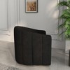 SEYNAR Modern Velvet Curved Swivel Accent Barrel Chair with Metal Base - 3 of 4