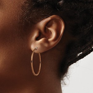 Chisel Stainless Steel Polished Brown IP-plated 32mm Diameter 2mm Hoop Earrings - 1 of 4