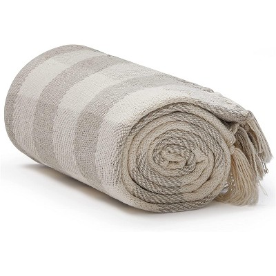 Americanflat 100% Cotton Throw Blanket - 50x60 - All Seasons Neutral Lightweight Cozy Soft Throws Blanket. - Available in a variety of Colors