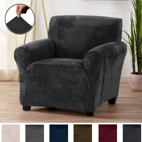 Great Bay Home Stretch Velvet plush Washable Chair Slipcover Target