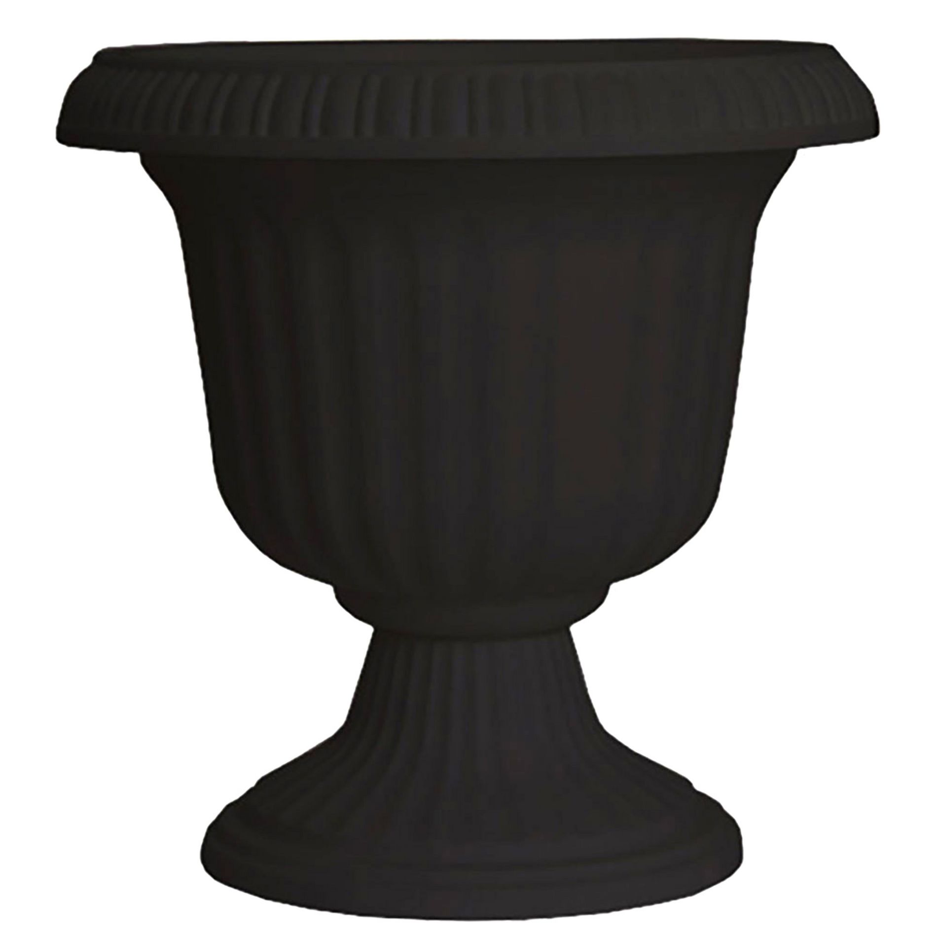 Southern Patio Large 14 Inch Outdoor Home Lightweight Resin Utopian Urn Flower Planter Pot for Entryways and Backyard Patios, Black