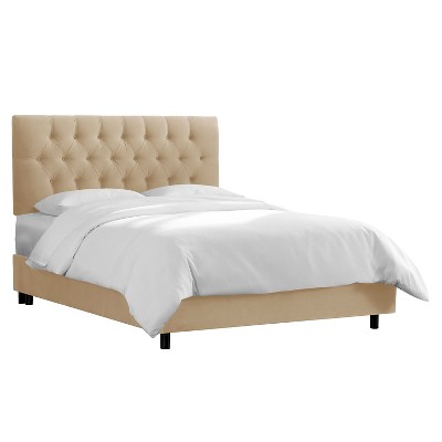 Skyline Furniture Edwardian Tufted Bed Microsuede
