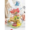 Le'raze Set 3 Multi Size Round Glass Casserole Dishes with Lids (1L, 2L, 3L) - image 3 of 4