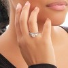 SHINE by Sterling Forever Sterling Silver Brilliant Engagement Ring w/ Baguette Sides & Band - 2 of 3