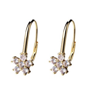 Amy and Annette Lever Back Earrings with Crystals in 18K Gold - 1 of 4