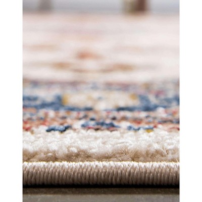 Handmade Ivory Abstract 8' x 10' Easy Care Synthetic Rug