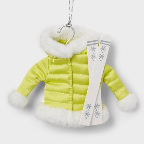 Fabric Ski Jacket And Skis Christmas Tree Ornament Yellow Wondershop Target