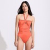 Lands' End Women's Slender Suit Multi-Way Bandeau High Leg One Piece Swimsuit - 4 of 4