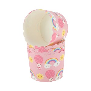 Unique Bargains Disposable Baking Cups Wood Pulp Paper PE Coating Blue Pink Purple 2.76"x2.17" 50 Pcs - 1 of 4