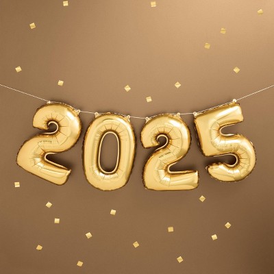 New Years Eve 2025 Foil Balloon Banner Gold - Spritz™, 2 of 4