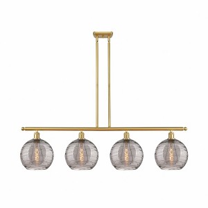 Athens Deco Swirl - 4 Light Stem Hung Island In Industrial Style-12.13 Inches Tall and 48.25 Inches Wide - 1 of 1