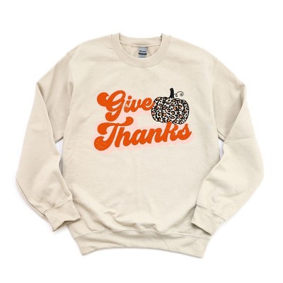 Simply Sage Market Women's Graphic Sweatshirt Give Thanks Pumpkins