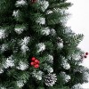 National Tree Company First Traditions Flocked Artificial Christmas Tree with Hinged Branches, Pinecones and Red Berries - 3 of 4
