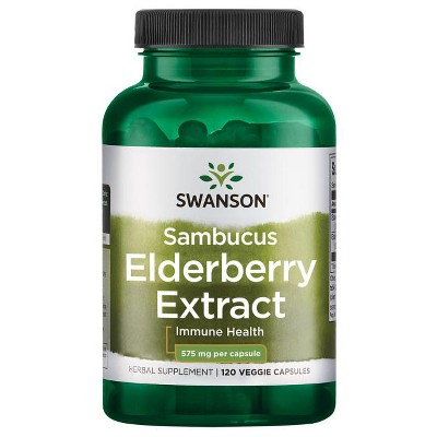 Swanson Herbal Supplements Sambucus Elderberry Extract 575 mg Capsule 120ct.
