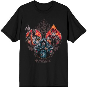 Jace, Chandra, Teferi, Ashiok Men's Black Graphic T-Shirt- - 1 of 3